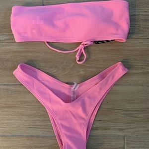 Ribbed Bandeau Bikini